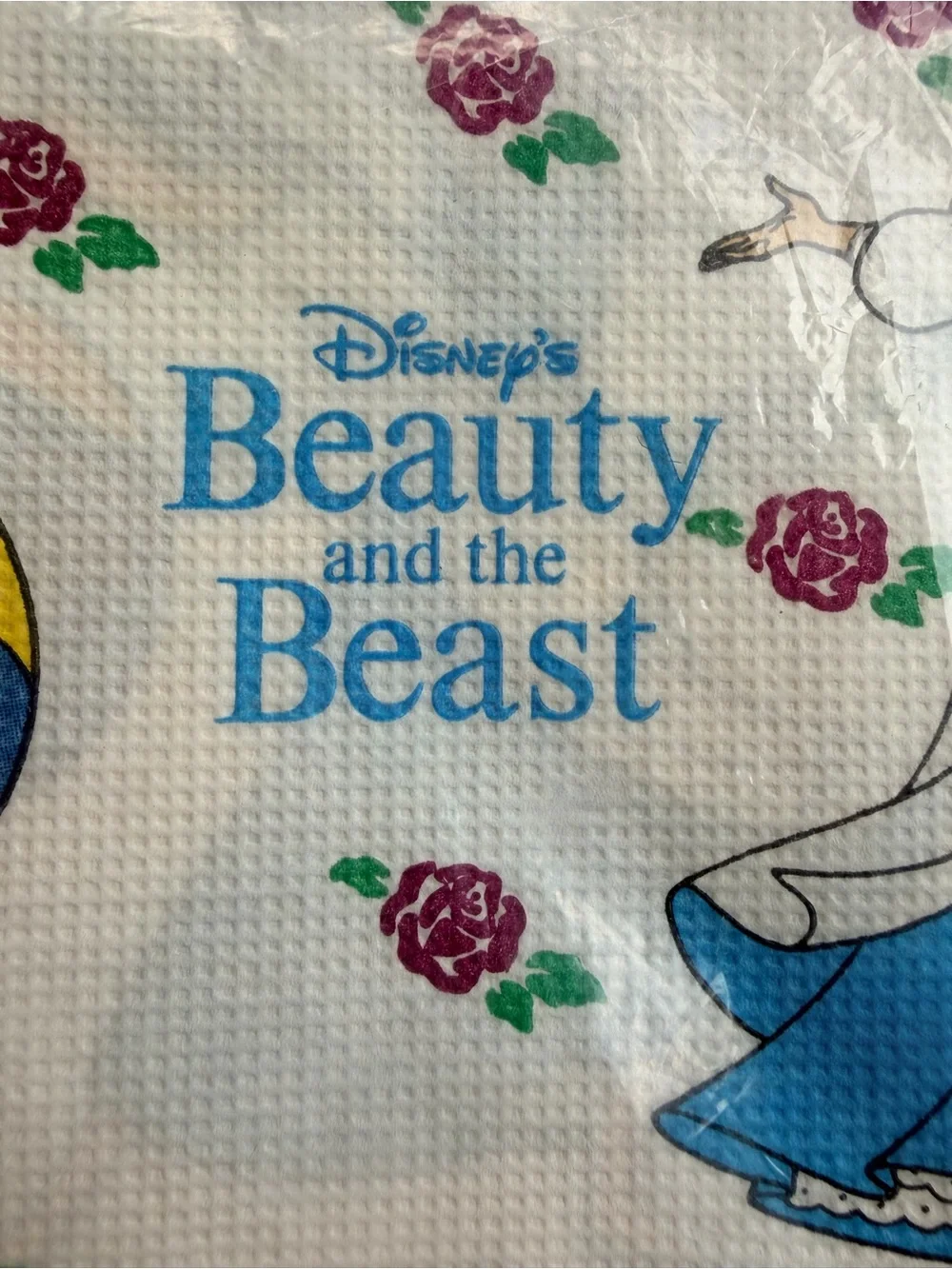 Vintage Disney Beauty & Beast Table Cover Sealed 1990s Rare